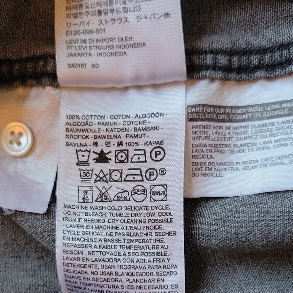 Levi's Two-Tone Denim Shirt - Blue and Black - Picture 9 of 10